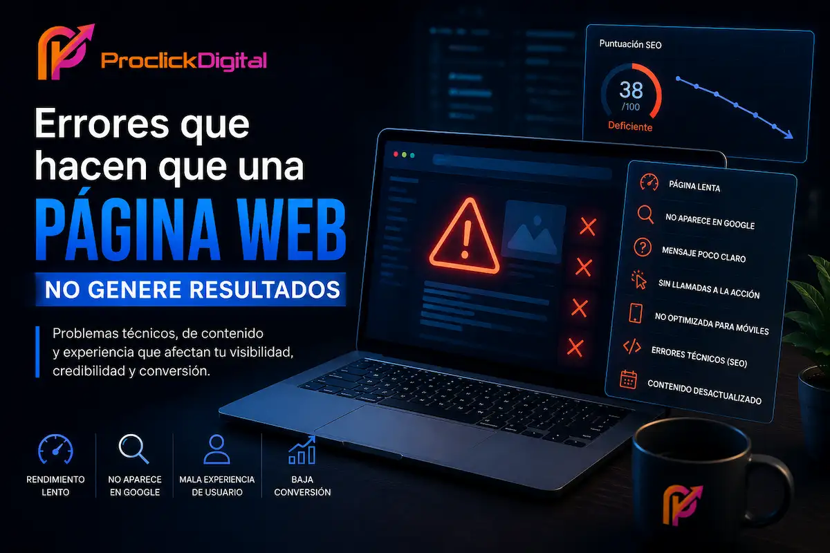 Errores que hacen que una página web no genere resultados