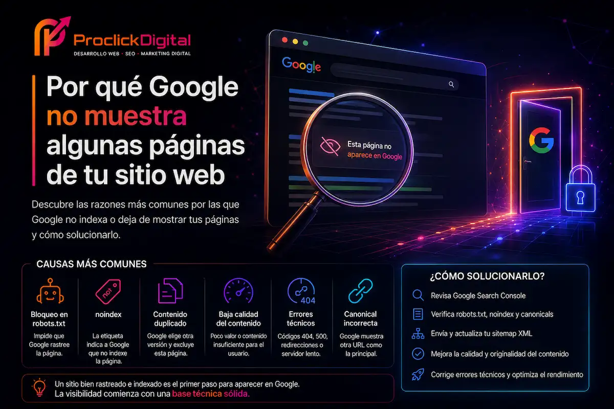 Por qué Google no muestra algunas páginas de tu sitio web