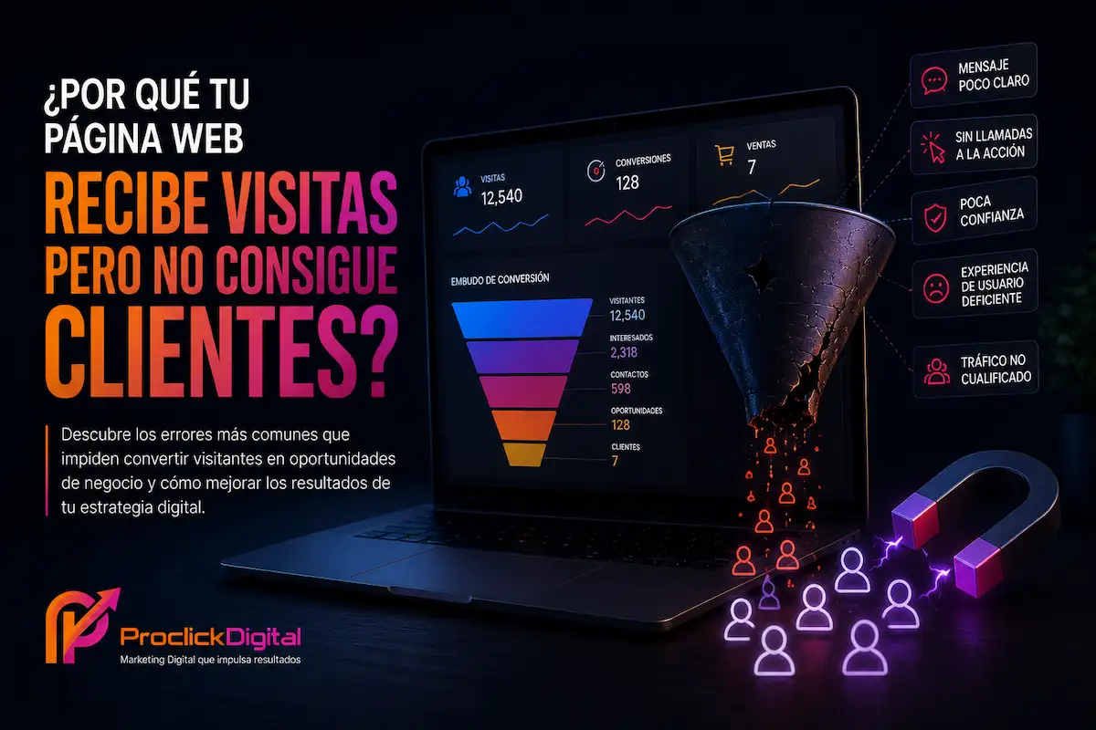 Por qué tu página web recibe visitas pero no consigue clientes